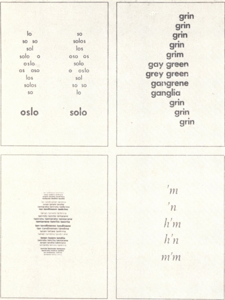 113. Боб Коблинг. Четыре конкретных поэмы. 1967