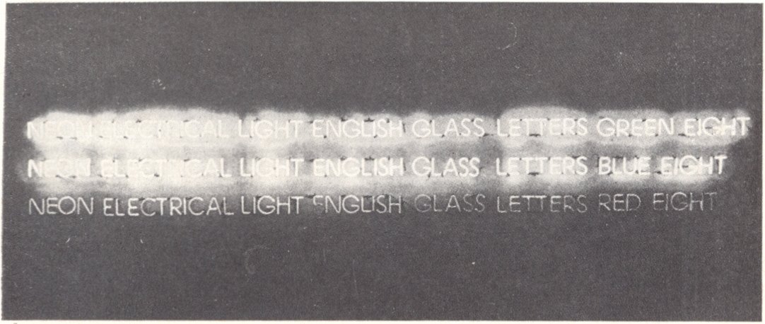 14. Джозеф Кошут. Неоновые электрические световые английские стеклянные буквы. 1966