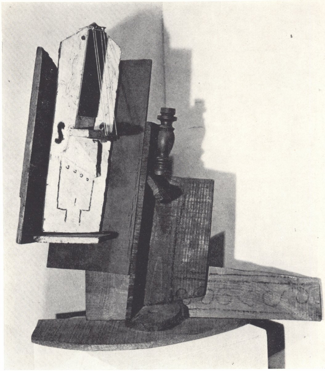 26. Пабло Пикассо. Скрипка и бутылка на столе. 1914