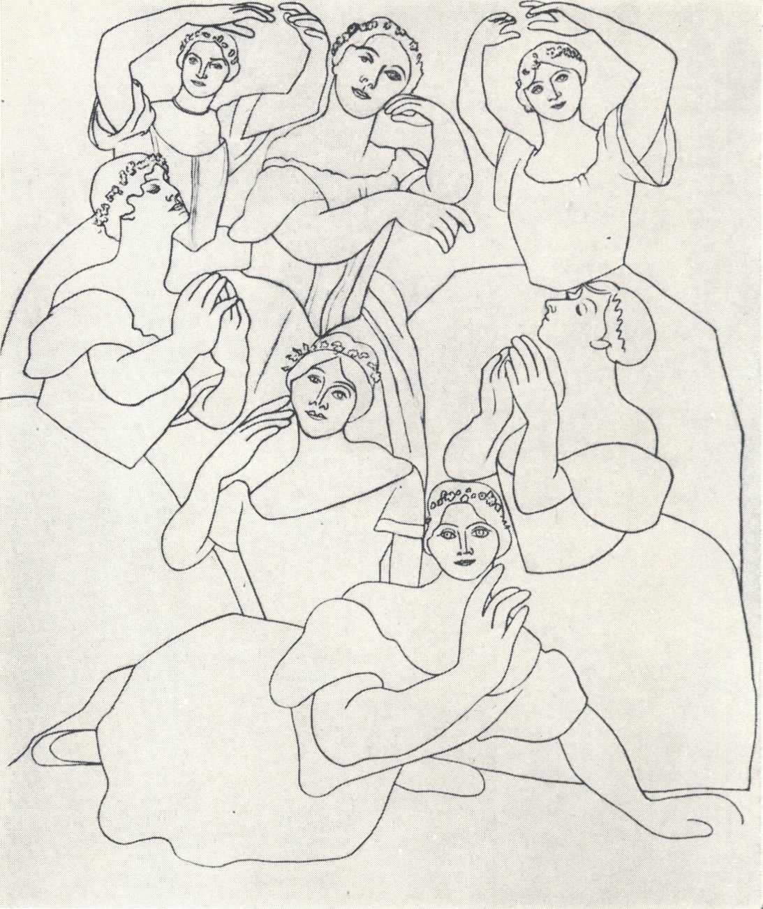 32. Пабло Пикассо. Семь танцовщиц. 1919