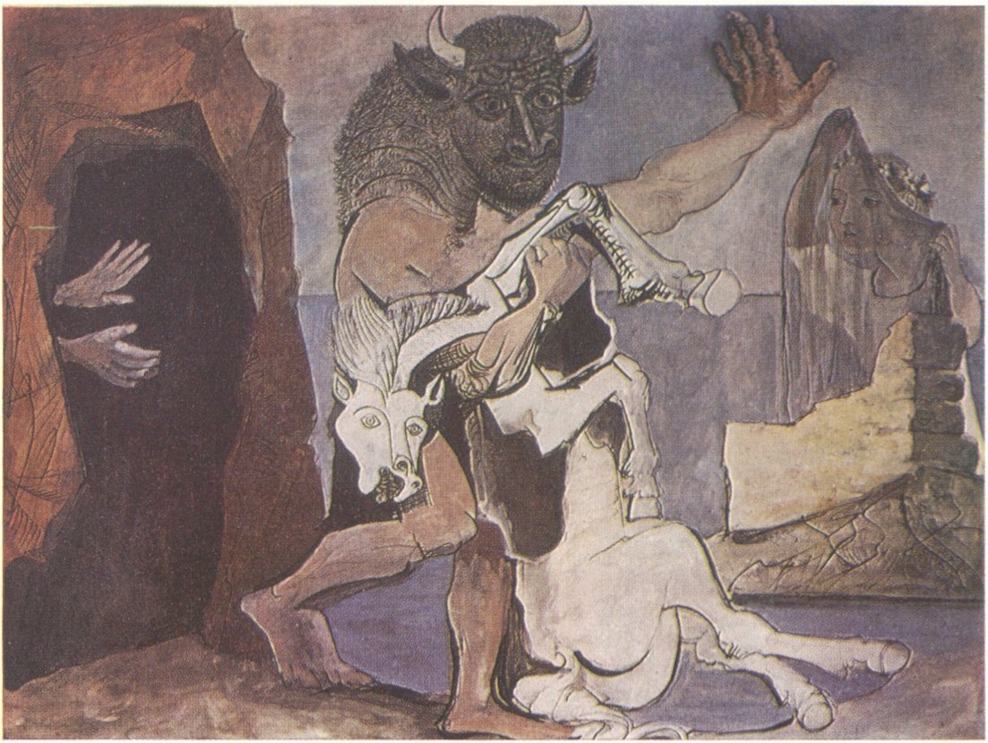 41. Пабло Пикассо. Минотавр с мертвой кобылой. 1936