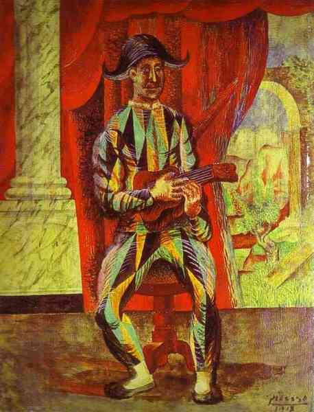 Пабло Пикассо "Арлекин с гитарой." (1917 год)