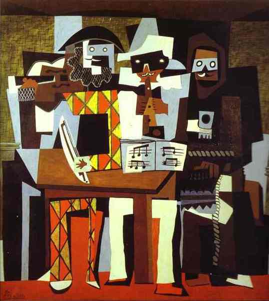 Пабло Пикассо "Три музыканта или музыканты в масках." (1921 год)