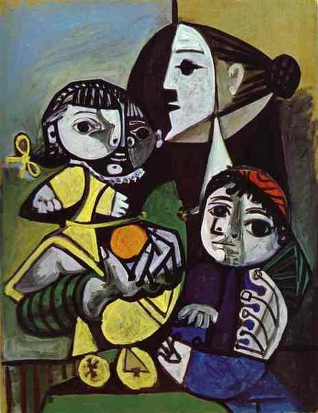 Пабло Пикассо "Франсуаза, Клод и Палома." (1951 год)