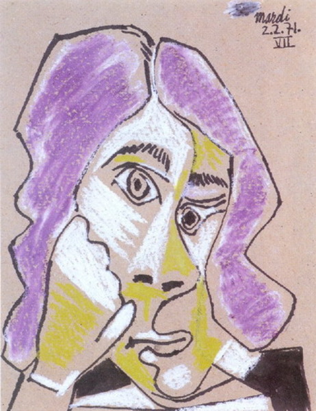 Пабло Пикассо "Голова мушкетера." (1971 год)
