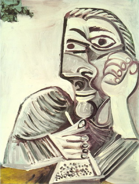 Пабло Пикассо "Персонаж с книгой." (1971 год)