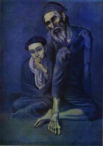 Пабло Пикассо "Старый еврей с мальчиком." (1903 год)