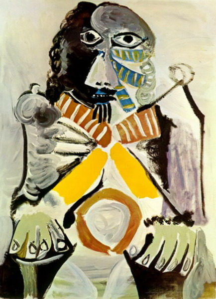 Пабло Пикассо "Человек, сидящий в кресле." (1969 год)