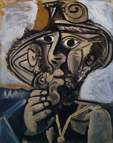 Пабло Пикассо "Человек с трубкой" (для Жаклин)." (1971 год)