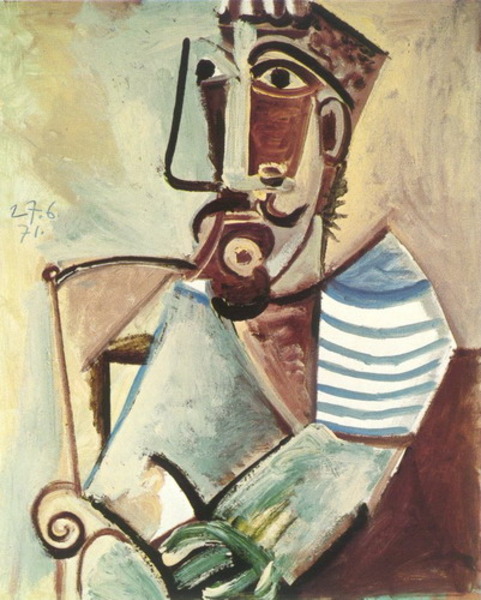 Пабло Пикассо "Бюст сидящего мужчины." (1971 год)