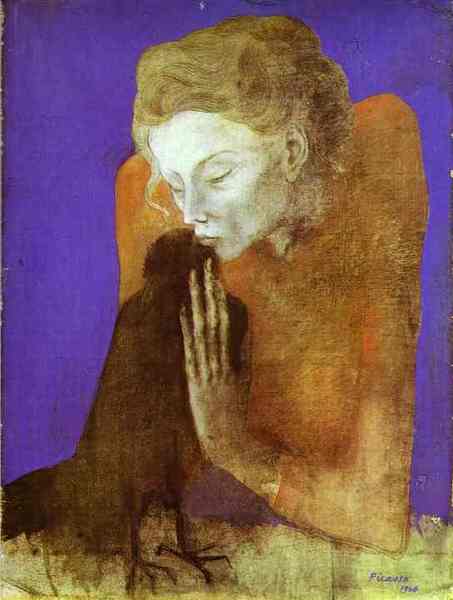 Пабло Пикассо "Женщина с вороной." (1904 год)