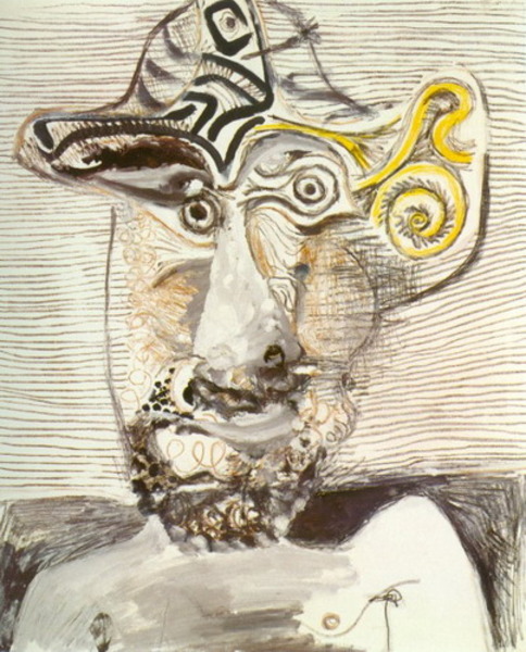 Пабло Пикассо "Бюст мужчины в шляпе." (1972 год)