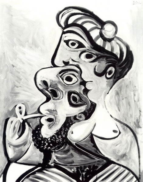Пабло Пикассо "Мужчина и женщина" (бюсты)." (1969 год)