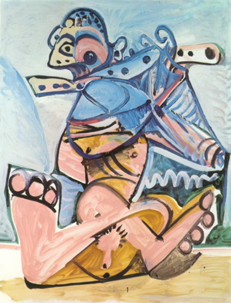 Пабло Пикассо "Homme assis jouant de la flЦte." (1971 год)