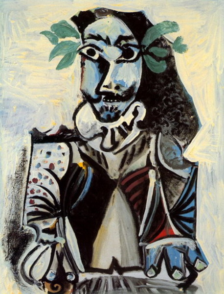 Пабло Пикассо "Бюст мужчины с лавровым венком." (1969 год)