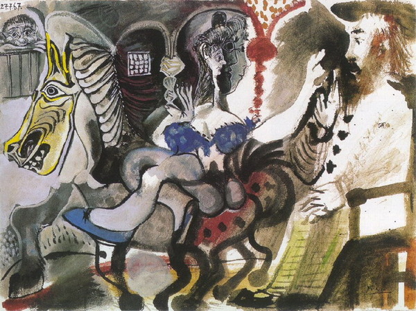Пабло Пикассо "Наездники в цирке." (1967 год)
