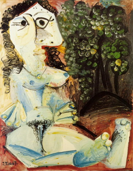Пабло Пикассо "Пейзаж с обнаженной женщиной." (1967 год)