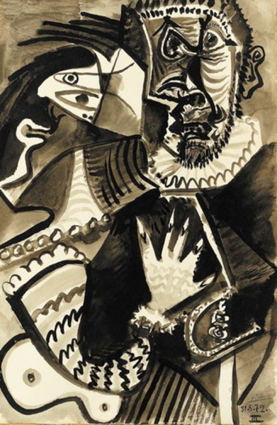 Пабло Пикассо "Командор и бюст женщины." (1972 год)