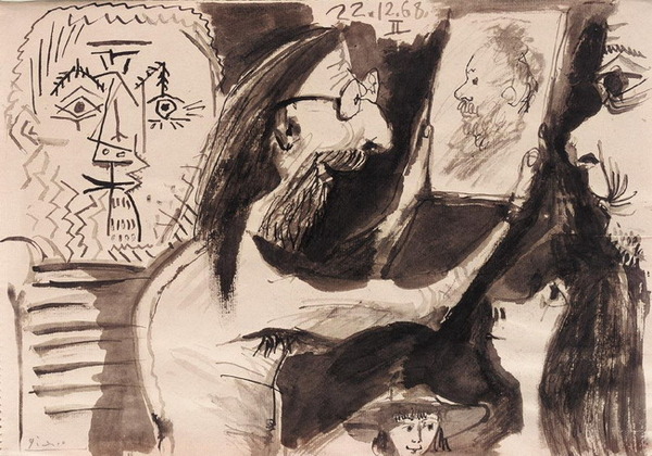 Пабло Пикассо "Художник в студии." (1968 год)