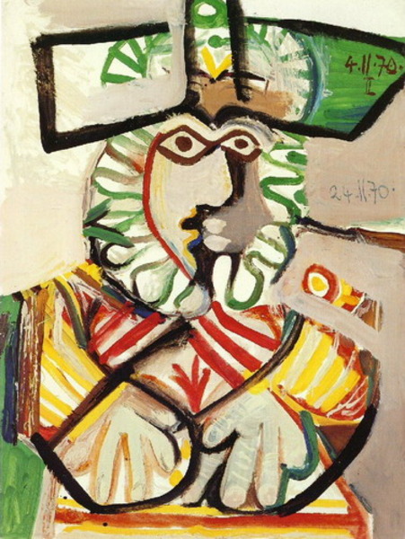 Пабло Пикассо "Бюст мужчины в шляпе." (1970 год)