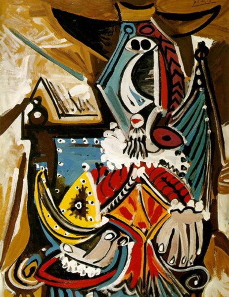 Пабло Пикассо "Человек в золотом шлеме" (Рембрандт)." (1969 год)