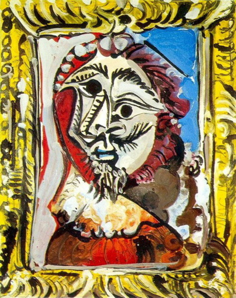 Пабло Пикассо "Бюст мужчины в  рамке." (1969 год)