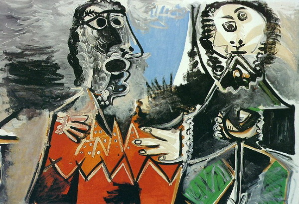 Пабло Пикассо "Двое мужчин." (1969 год)