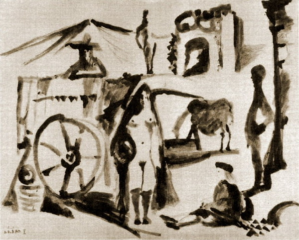 Пабло Пикассо "Сельская сцена I." (1970 год)