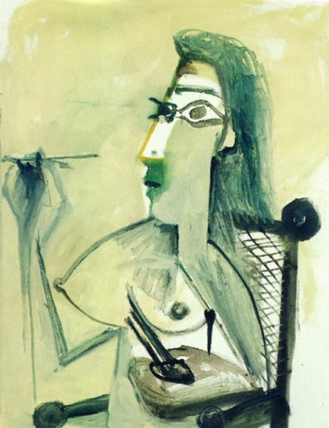 Пабло Пикассо "Рисующая обнаженная в кресле." (1965 год)