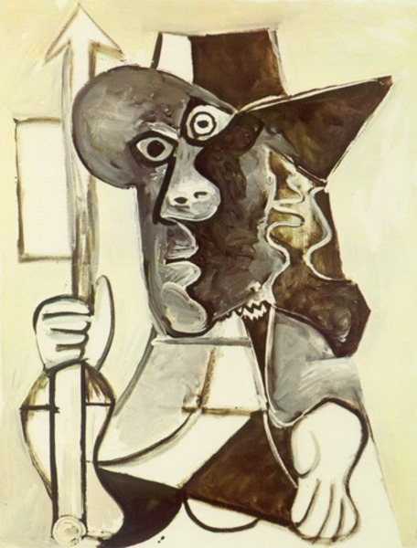 Пабло Пикассо "Человек с флагом." (1969 год)