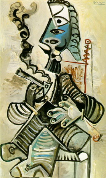 Пабло Пикассо "Мужчина с трубкой." (1968 год)