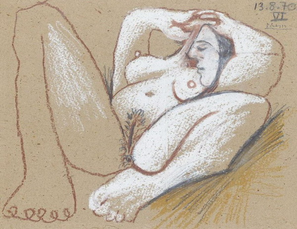 Пабло Пикассо "Лежащая обнаженная." (1970 год)