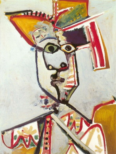 Пабло Пикассо "Бюст мужчины с флейтой." (1971 год)