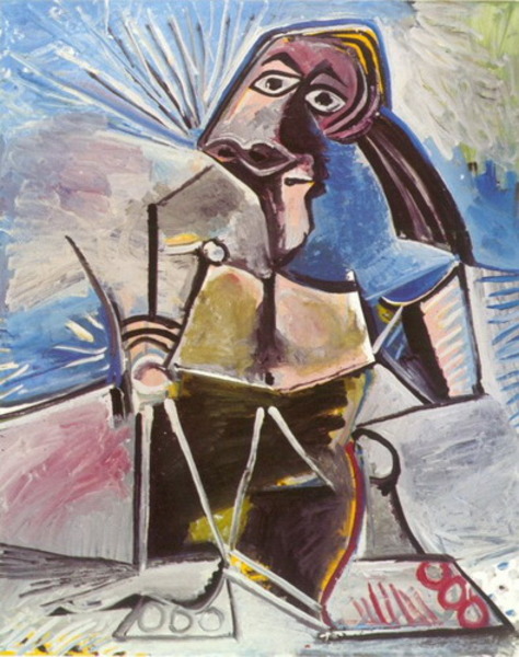Пабло Пикассо "Сидящий мужчина." (1971 год)