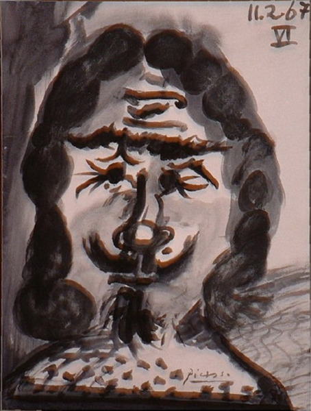 Пабло Пикассо "Голова мужчины" (мушкетер)." (1967 год)