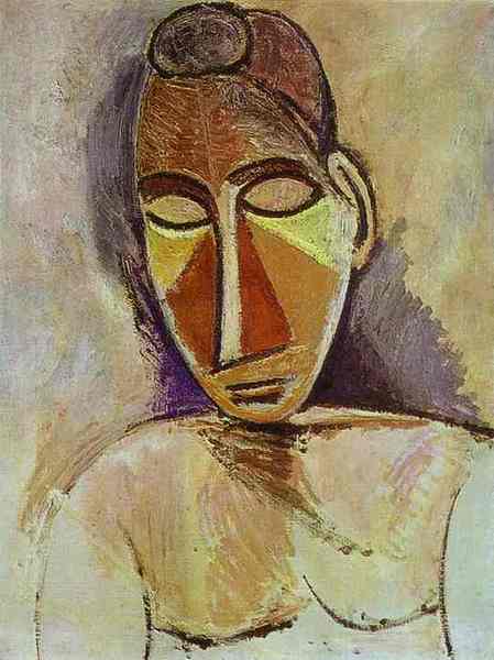 Пабло Пикассо "Обнаженная женщина" (погрудное изображение)." (1907 год)