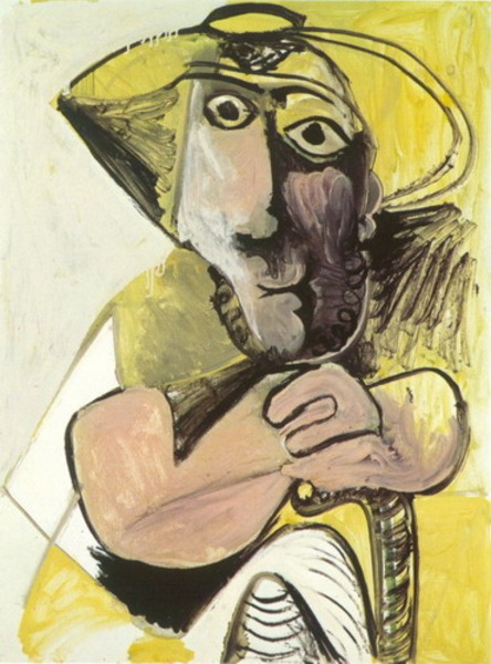 Пабло Пикассо "Сидящий человек с тростью." (1971 год)