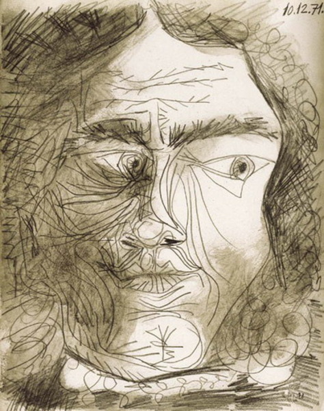 Пабло Пикассо "Голова мужчины 92." (1971 год)