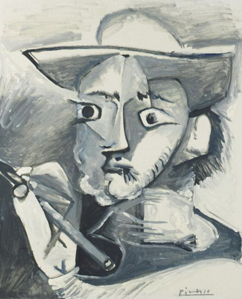 Пабло Пикассо "Художник в шляпе." (1965 год)