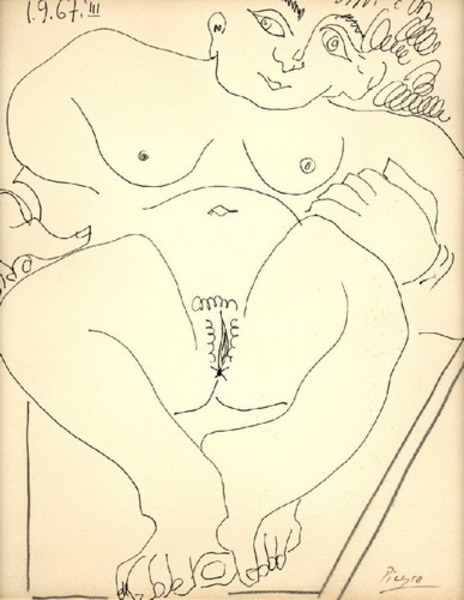 Пабло Пикассо "Обнаженная женщина." (1967 год)