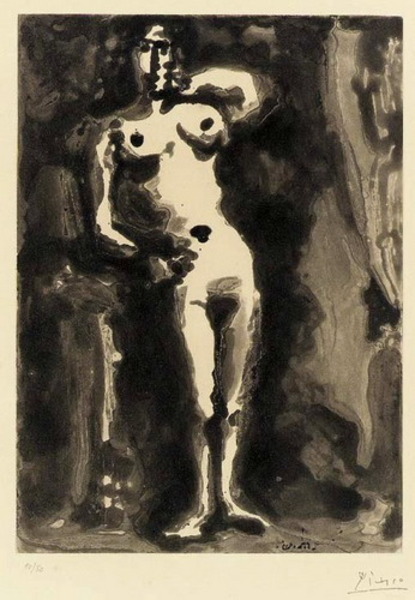 Пабло Пикассо "Облокотившаяся обнаженная" (Sable Mouvant)." (1965 год)