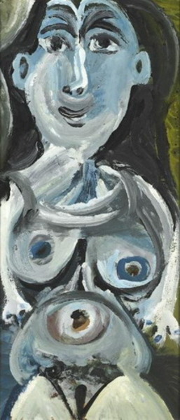 Пабло Пикассо "Сидящая обнаженнная." (1967 год)