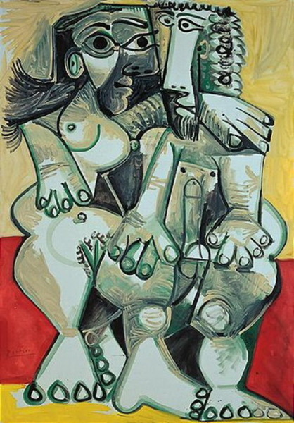 Пабло Пикассо "Обнаженные мужчина и женщина." (1968 год)