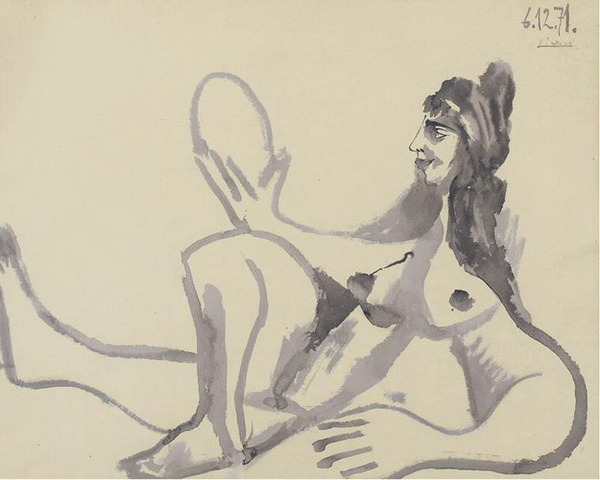 Пабло Пикассо "Обнаженная с зеркалом." (1971 год)