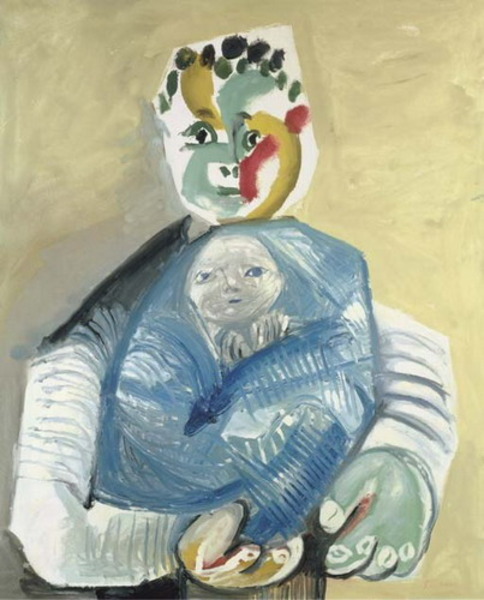 Пабло Пикассо "Ребенок на руках у мужчины." (1965 год)