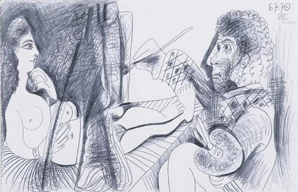 Пабло Пикассо "Художник и его модель 8." (1970 год)