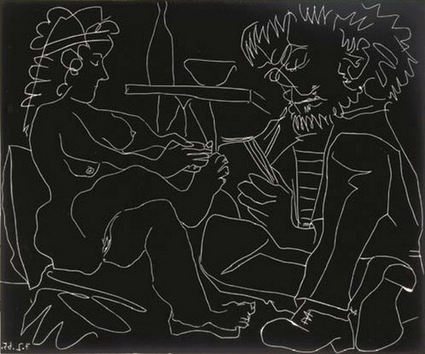 Пабло Пикассо "Художник и модель 4." (1965 год)
