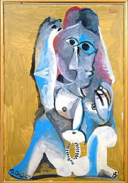 Пабло Пикассо "Женщина на корточках." (1969 год)