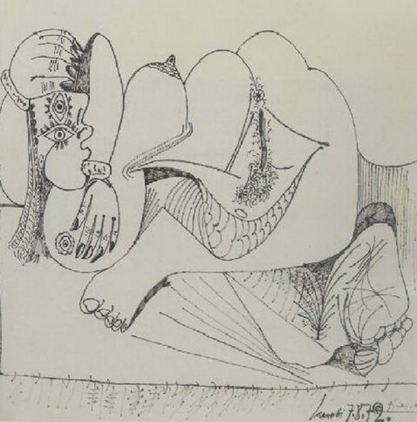 Пабло Пикассо "Лежащая обнаженная." (1972 год)