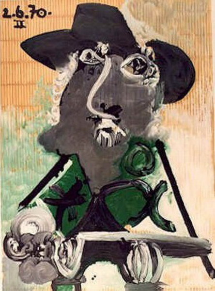 Пабло Пикассо "Портрет мужчины в серой шляпе." (1970 год)